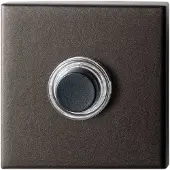GPF bouwbeslag Beldrukker vierkant 50x50x8mm met zwarte button Dark blend