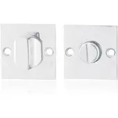 GPF bouwbeslag GPF Vierkante toiletgarnituur RVS gepolijst 50x50x2mm stift 5mm grote knop