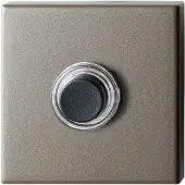 GPF bouwbeslag Beldrukker vierkant 50x50x8mm met zwarte button Mocca blend