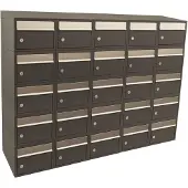 Allux Systeembrievenbus Brickset 5-Breed, 5-Hoog Met Dak Antraciet