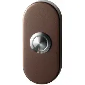 GPF bouwbeslag Beldrukker ovaal 70x32x10 mm met RVS button Bronze blend