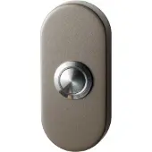 GPF bouwbeslag Beldrukker ovaal 70x32x10 mm met RVS button Mocca blend