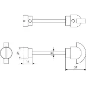 GPF bouwbeslag GPF Toiletstift 5mm voor schild smeedijzer