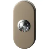 GPF bouwbeslag Beldrukker ovaal 70x32x10 mm met RVS button Champagne blend