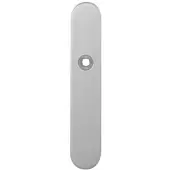 GPF bouwbeslag Langschild afgerond enkelverend 218x40x8.5mm PC92 - RVS geborsteld
