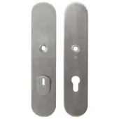 GPF bouwbeslag RVS geborsteld VH-schilden PC92 SKG*** 248x52mm massief afgerond met kerntrekbeveiliging
