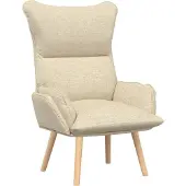 vidaXL Fauteuil Crème 69 x 74 x 93 cm Stof en multiplex