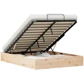 vidaXL Ottoman bedframe met opbergruimte Naturel 120 x 200 cm