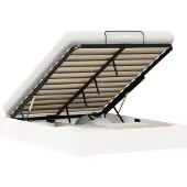 vidaXL Ottoman bedframe met opbergruimte Wit 120 x 200 cm