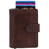 Bear design Bobby Pasjeshouder met RFID Bescherming – Pasjeshouder voor 10 Pasjes – Met Briefgeldvak & Muntgeldvak - Bruin