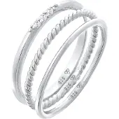 Elli - Elli Ringen Dames Stack Basis Set van 3 met Zirkonia Kristallen in 925 Sterling Zilver
