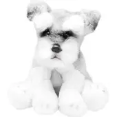 Suki Knuffel Schnauzer - hondenras knuffeldier - wit met grijs - 13 cm