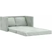 vidaXL Slaapbank vloermodel 2-in-1 122x204x55 cm fluweel lichtgrijs