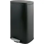 Spirella afvalbak 50 liter, roestvrij staal, met automatische dekselverlaging en binnenbak "Akira", geschikt voor de keuken. Zwarte, matte afvalbak met soft-close mechanisme