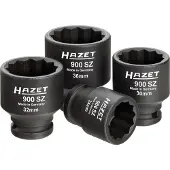 Hazet Set aandrijfassen, scharnierassen, steekassen 900SZ/4 - 1/2 inch (12,5 mm) vierkant hol - Buitentwaalfkant tractieprofiel - 4-delig - 24 – 36