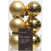 Décoris Kerstballen set | | Ø 6 cm | 12 stuks (Goud)