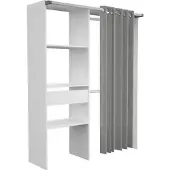 Ekipa Kledingkast Barit 143cm - wit/grijs