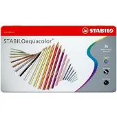 Stabilo STABILOaquacolor - Premium Aquarel Kleurpotloden - ARTY - Metalen Etui 36 Kleuren