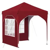 vidaXL Pop-up Feesttent 192 x 192 x 245 cm Bordeauxrood