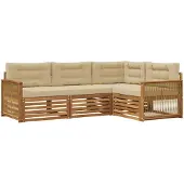 vidaXL Buiten bank set 4 st Natuurlijk en Beige