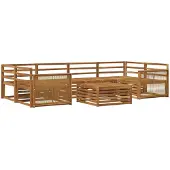 vidaXL Buiten bank set 7 pcs Naturel Massief Acacia Hout