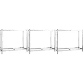 vidaXL Bandenrekken 2-laags 3 st 110x40x110 cm staal zilverkleurig