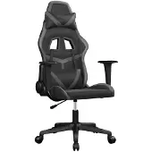 vidaXL Massage gamestoel kunstleer zwart en grijs