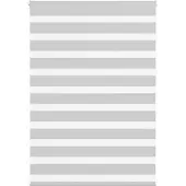 vidaXL Zebra rolgordijn 95x150 cm stofbreedte 90,9 cm lichtgrijs