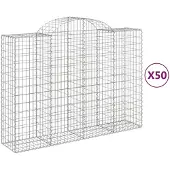 vidaXL Schanskorven 50 st gewelfd 200x50x140/160 cm ijzer
