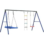vidaXL Schommelset met schommel, ladder en nestschommel