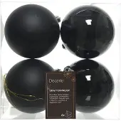 Décoris Kerstballen set | | Ø 10 cm | 4 stuks (Zwart)