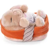 Nici Knuffelkonijn Karamel Slaapt In Mandje Teddy 12 Cm Oranje