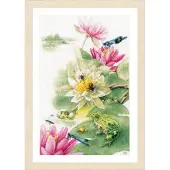 Lanarte Borduurpakket - Borduurset - Borduurpakket volwassenen - Telpakket kit - 31 x 44cm - Lelies en kikkers - Marjolein Bastin - PN-0196182