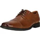 Clarks Clarksvoor mannen. 26130096 Tilden Cap bruin leren schoenen (45), Leer, Plat, Veters, Casual, Klassiek