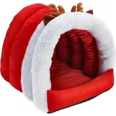 Jumi KERSTBED voor dieren KAT HOND Kussen ZACHT Kerstman FLUFFY