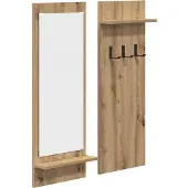 vidaXL Wandgemonteerde kapstok Muurmontage Artisan Eiken Bewerkt hout