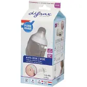 Difrax Babyfles Breed Glas - 200 ml - Wit - 1 Stuk - S-fles - Anti Koliek