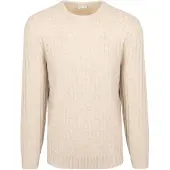 Profuomo Pullover Rib Wol Blend Sand | Beige | Maat XXL
