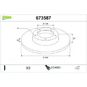 Valeo 673587 Remschijf