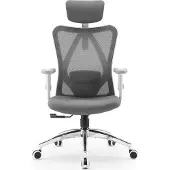 Sihoo M18 Ergonomische Bureaustoel - Ademend Mesh - Verstelbare Hoofd&Lendensteun - Bureaustoelen voor Volwassenen tot 150kg - Kantoor/Thuis/Gaming - Grijs