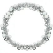 vidaXL Kerstbal Guirlande LED's Wit en Zilver 186 cm Polystyreen