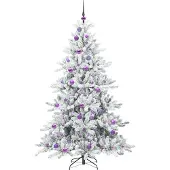 vidaXL Kunstmatige Hinged Kerstboom Wit 180 cm PVC en Staal