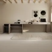 Meubella - Whenua - Bureau rechts - Beige - 301x55x79 cm