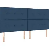 vidaXL Boxspring bed met hoofdeinde Blauw 200 x 200 cm Stof