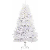 vidaXL Kunstkerstboom met 300 LED Wit 180 cm PVC en Metalen