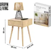 Urban Living "SHELBY" NACHTKASTJE MET 1 LADE, PUSH-PULL SYSTEEM, 40X40XH55CM