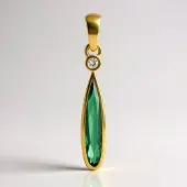 Cavill - Zilveren hanger 925 verguld - Indigoliet peervorm 0,798 ct en Cambodjaanse zirkoon 0,051 ct - Elegant druppel design