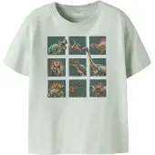 Name it Shirt 'NMMVOTO' bruin / pastelgroen / donkergroen