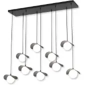 Emibig Hanglamp RITUAL, zwart-wit, 9xG9x15W, metaal, afmetingen: 120x100x32cm, IP20,