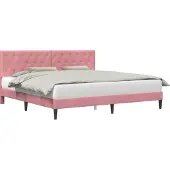 vidaXL Bedframe met hoofdeinde Roze 180 x 200 cm Fluweel
